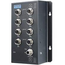 EKI-9508E-L-AE - Unmanaged Switch EN50155 mit 8 x M12 Ethernet-Ports für 24/48VDC Anschluss