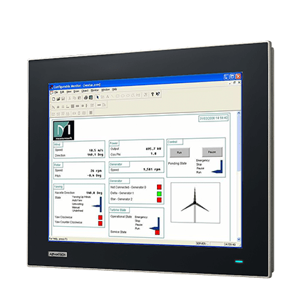 FPM-7151T-R3AE - True-Flat Industrie Display 15" Monitor mit resistiven Touch, VGA/DP & IP66