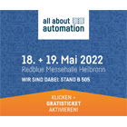 AMC ist auf dem Stand B505 auf der "all about automation Heilbronn 2022" zu finden