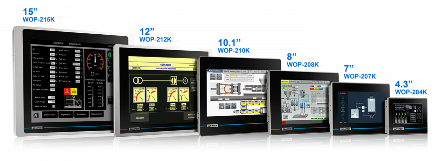 Die WOP-200K Serie von 4,3" bis 15" Displaygröße
