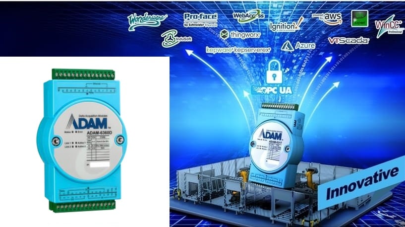 ADAM-6360D-A1 - IoT OPC UA Ethernet I/O-Modul 8xRelais und 14xIn/6xOut-Digitale-I/O-Kanaele