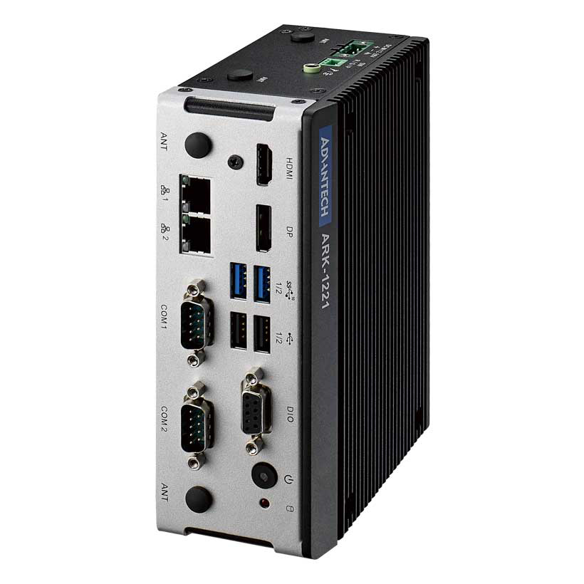 ARK-1221L-S5A1 - Hutschienen IPC lüfterlos mit Atom x6413E QC CPU, HDMI/DP, 2 LAN
