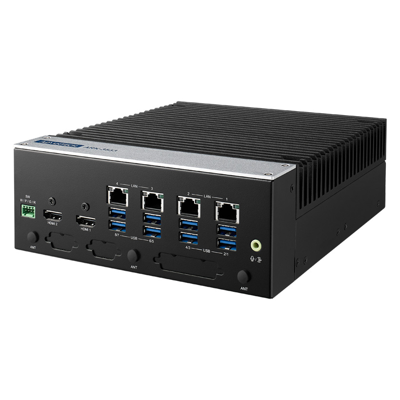 ARK-3533-00A1 - Lüfterloser Box-PC für 12/13. Gen. CPU mit 4 LAN, 8 USB & 8 COM