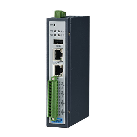 ECU-1251TL-R10AAE - Wireless IIoT Gateway mit Cortex A8 CPU, Linux, 2 LAN, 4 COM & EdgeLink