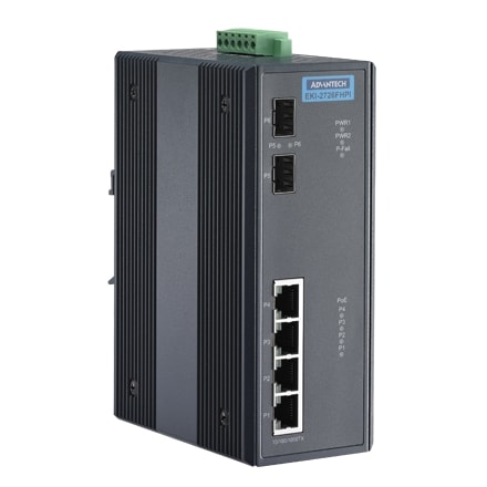 EKI-2726FHPI-AE - Unmanaged PoE Switch mit 4Gb/PoE + 2Gb/SFP Ports für erw. Temp.-bereich