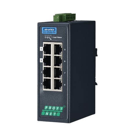 EKI-5528I-PN-AE - Managed Feldbus Switch 10/100-Switch mit 8 Ports & PROFINET-Support +Temp