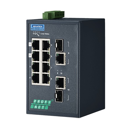 EKI-5629CI-PN-AE - Managed Feldbus Switch 10/100-Switch mit 8+2G Ports & PROFINET-Support