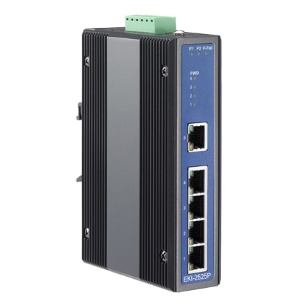 EKI-2525P-BE - Unmanaged PoE Switch mit 5 10/100 LAN Ports davon 4 mit PoE