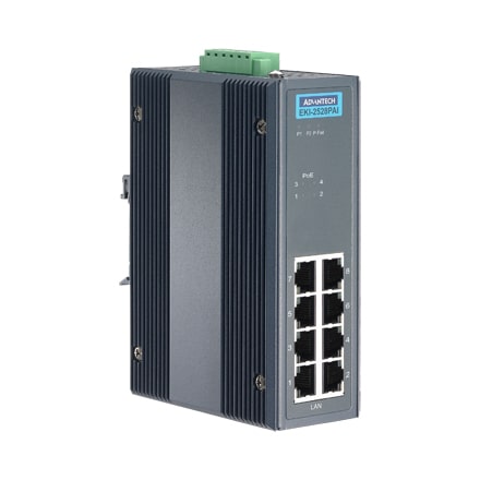 EKI-2528PAI-AE - Unmanaged PoE Switch mit 8x Ethernet-Ports, PoE, 24/48 VDC, -40...75°C