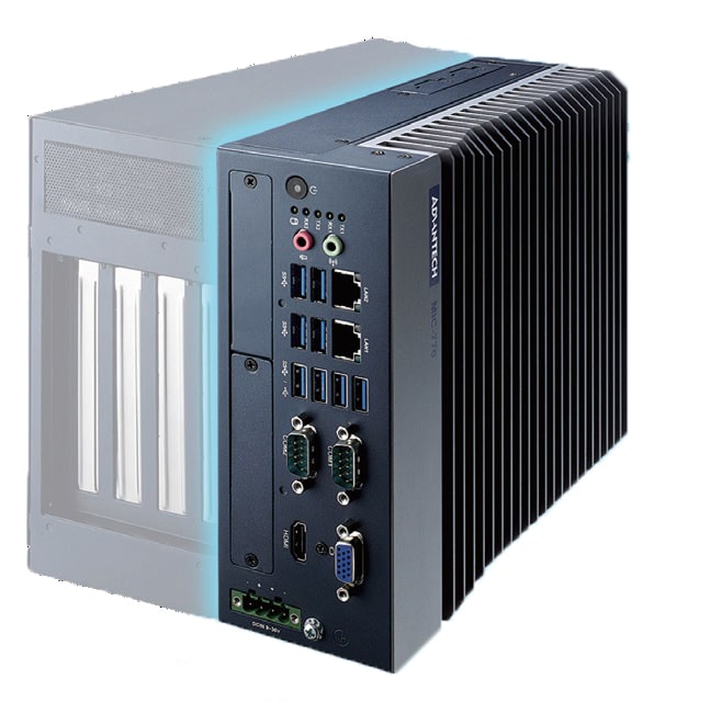 MIC-770W-20A1 - Modularer Embedded Box IPC lüfterlos für 10. Gen CPUs mit USB 3.2, LAN & COM