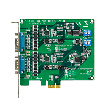 PCIe-1602C-AE - Serielle Schnittstellenkarte 2 x RS232/422/485, Überspannungsschutz & Isolation