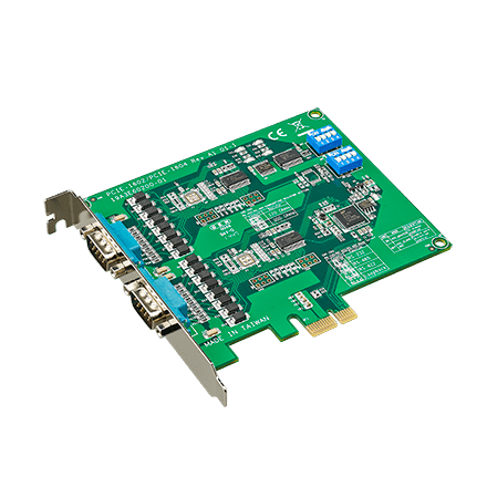 PCIe-1604B-AE - Serielle Schnittstellenkarte mit 2 RS232 Ports für PCIe 1x Bus & 1kV-Schutz