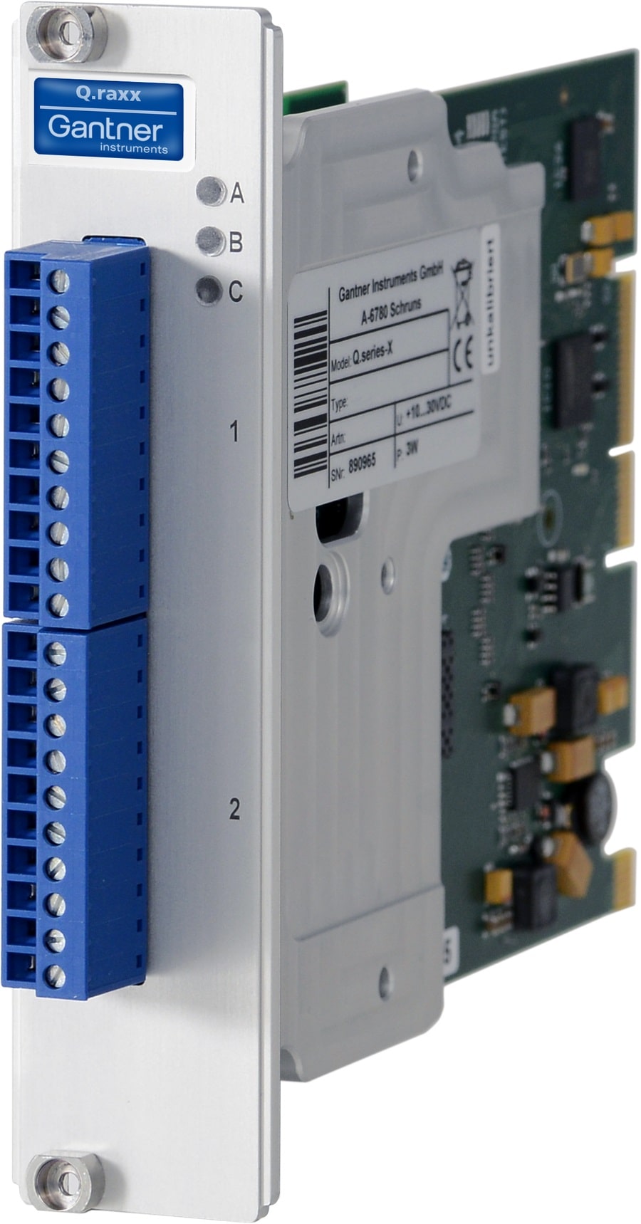 Q.raxx XL A107 Datenerfassungsmodul (3HE) 4 universelle analoge Eingangskanäle