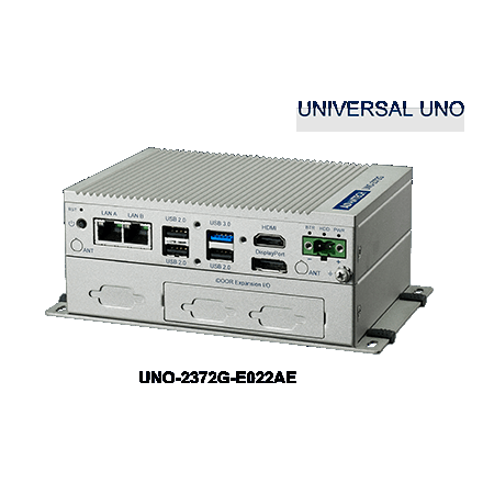 UNO-2372G-J122AE - Double-Stack Box IPC lüfterlos mit J3455 CPU,4G RAM,2 LAN,4 COM, iDoor