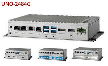 UNO-2484G-7332BE - Double Stack Box IPC lüfterlos mit  i3-7100, 8GB RAM,4 COM+LAN, 4 mPCIe